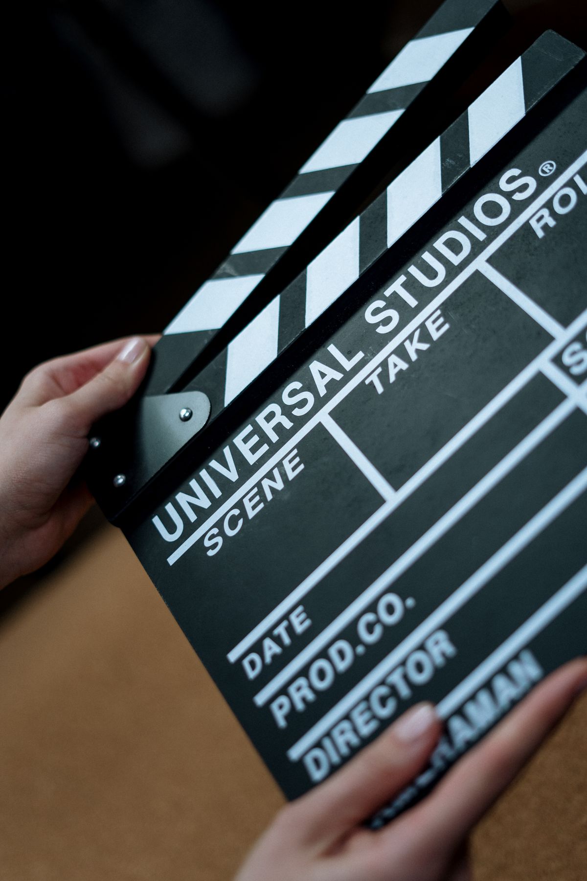 Film clapperboard used in television production — a reminder that subtitle timing is a crafted viewing layer